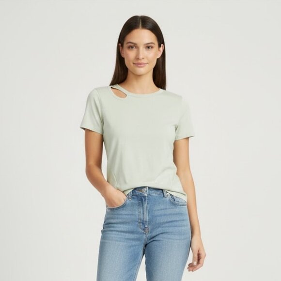 n:Philanthropy Sage Cutout Short Sleeve T-Shirt Size Small NWT - Picture 1 of 7